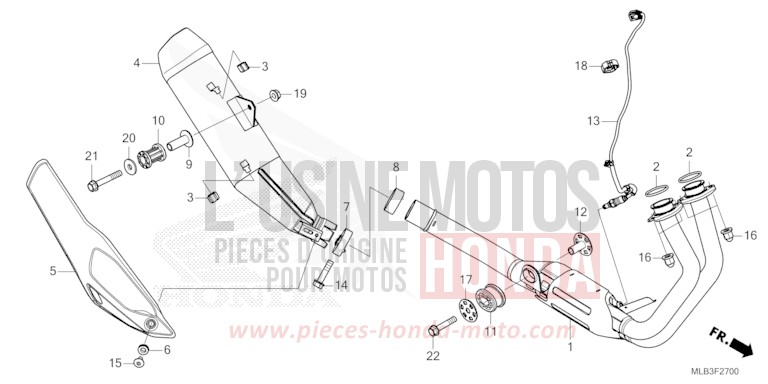 SILENCIEUX D'ECHAPPEMENT for Hornet 750 GRAPHITE BLACK (NHB01) from 2023